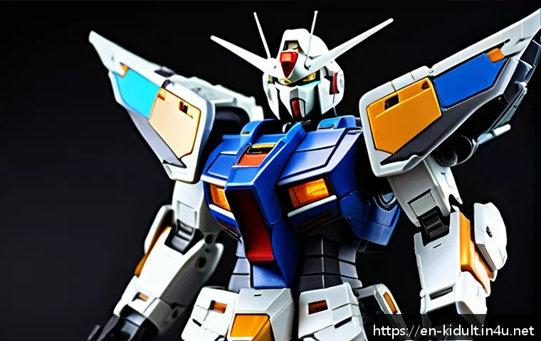 건담 마스터 등급 소개 - A highly detailed 1/100 scale Master Grade Gundam model in dynamic battle pose, featuring intricate ...