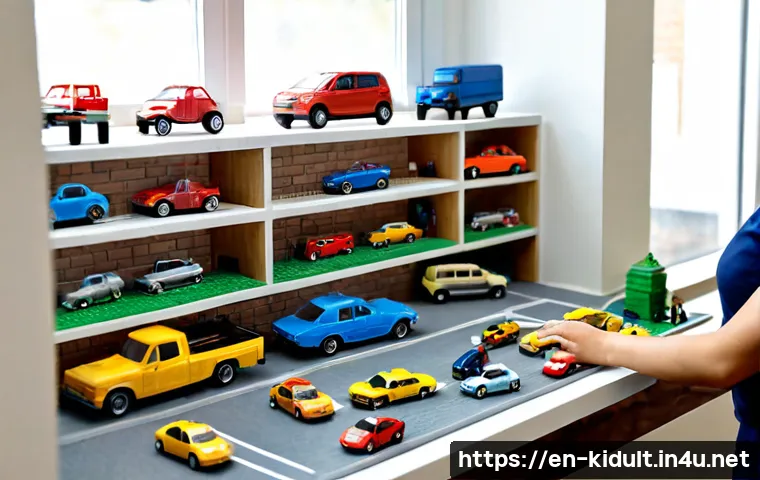 Home 17 레고 수집 가이드 - Photorealistic tabletop scene of an organized interlocking plastic brick collection, assorted colorf...